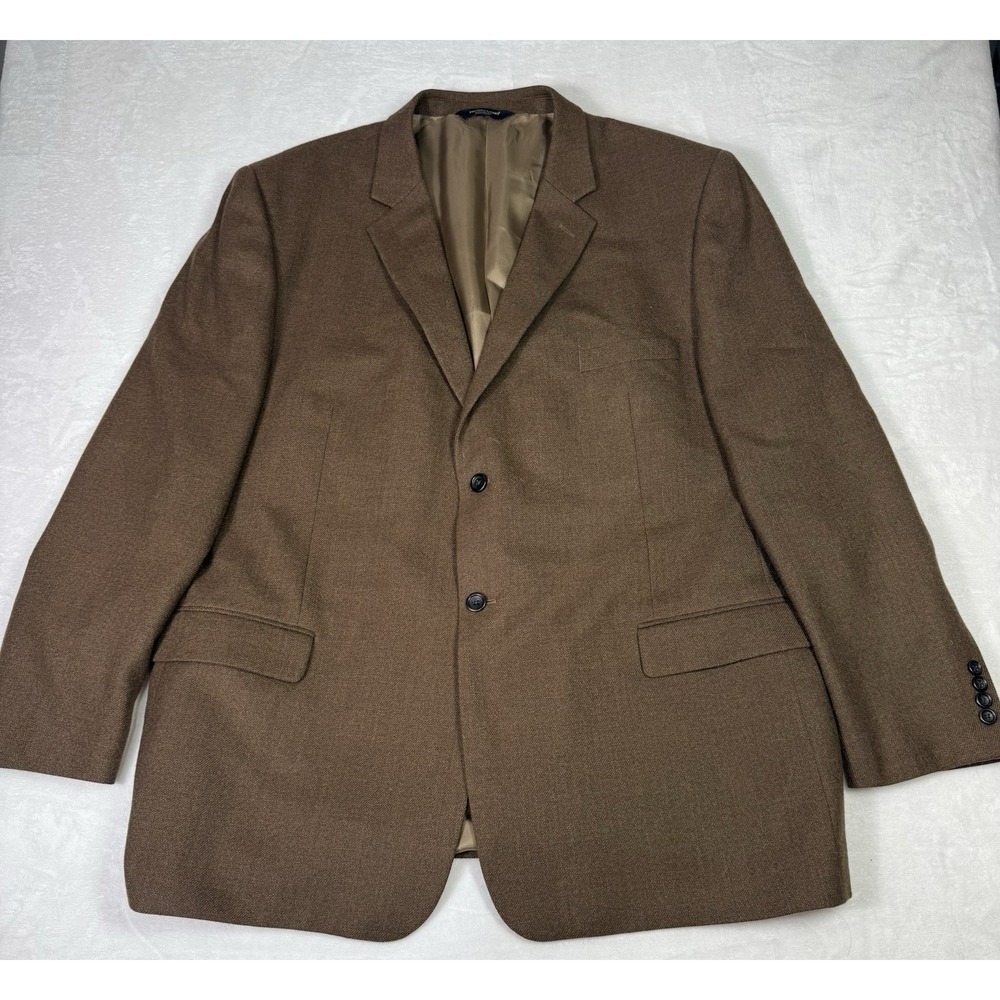 Pronto Uomo Couture‎ Mens 44L Brown 100% Lambswool Blazer Jacket Sport Coat